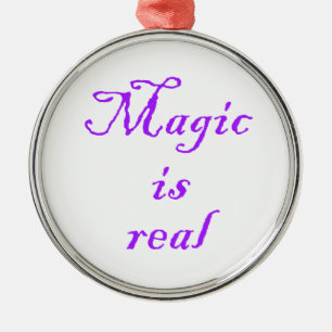 Magic är en riktig, prisvärd, runda prydnadsföremå julgransprydnad metall