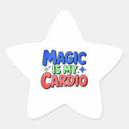 Magic är min Cardio-etikett Stjärnformat Klistermärke
