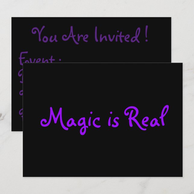 Magic är Real-Invitations Inbjudningar (Fram/baksida)