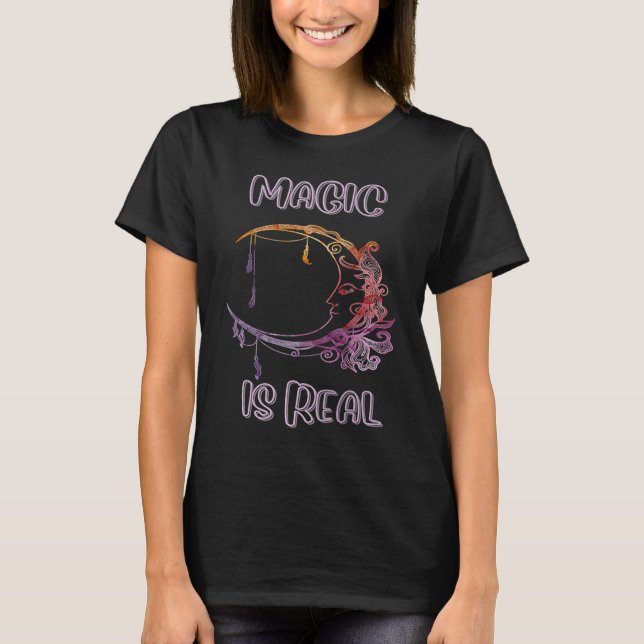 MAGIC ÄR REAL Raglan Baseball T Shirt (Framsida)