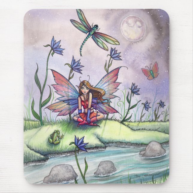 Magic at Dusk Fairy Dragonfly Mousepad Musmatta (Framsidan)