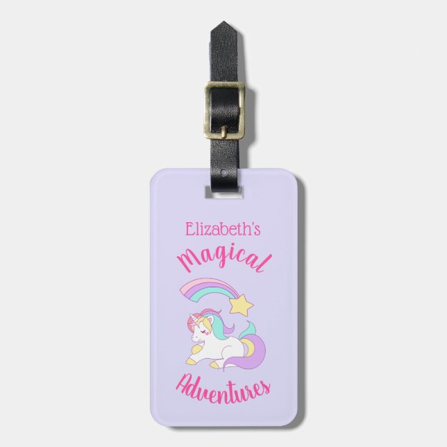 Magic Äventyr Unicorn och Shooting Star Bagagebricka (Vertikal Framsida)