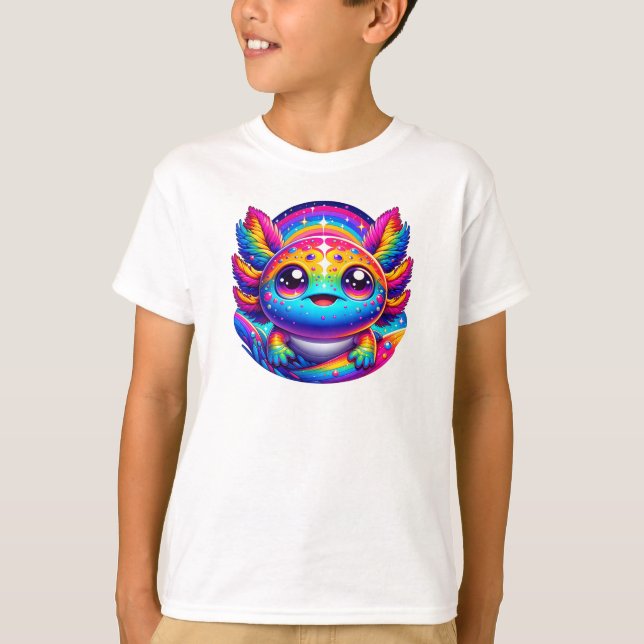 Magic Axolotl: för barn för färgstark fantasi T Shirt (Framsida)