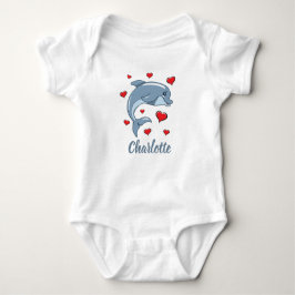Magic Baby Dolphin med Kärlek Hearts T Shirt