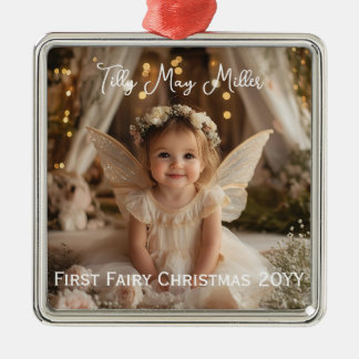 Magic Baby första Fairy jul Photo Gift Julgransprydnad Metall