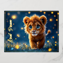 Magic baby lejon går i en fantasi