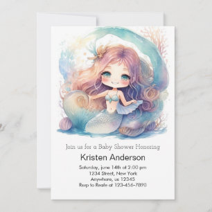 Magic Baby Shower för Sjöjungfru under vatten Inbjudningar