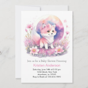 Magic Baby Shower för svartvit Varg Inbjudningar