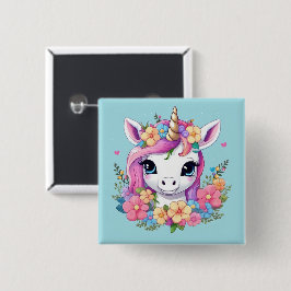 Magic Baby Unicorn med Flowers Knapp