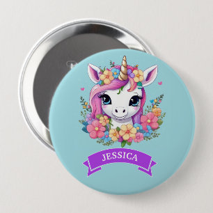 Magic Baby Unicorn med Flowers Knapp