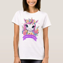 Magic Baby Unicorn med Flowers T Shirt