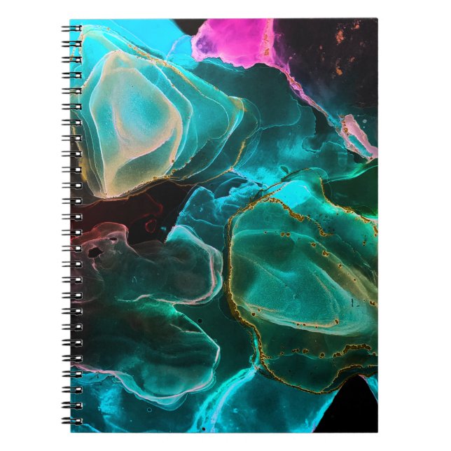 Magic Background. Handfärg. Flödeskreativitetsvitt Anteckningsbok (Framsidan)