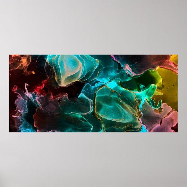 Magic Background. Handfärg. Flödeskreativitetsvitt Poster (Framsidan)