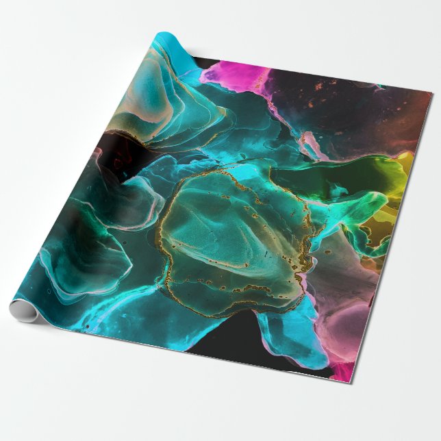 Magic Background. Handfärg. Flödeskreativitetsvitt Presentpapper (Utrullad)