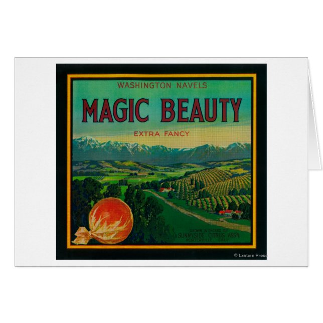 Magic Beauty Orange LabelPorterville, CA Hälsningskort (Framsidan Horizontal)