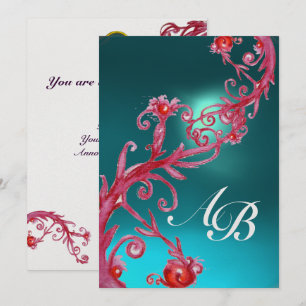 MAGIC BERRIES 3,MONOGRAM agate blue ice Inbjudningar