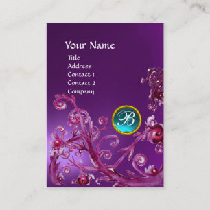 MAGIC BERRIES BLUE GEM MONOGRAM lila Visitkort