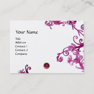 MAGIC BERRIES FUCHSIA GEM MONOGRAM,svart vitt Visitkort