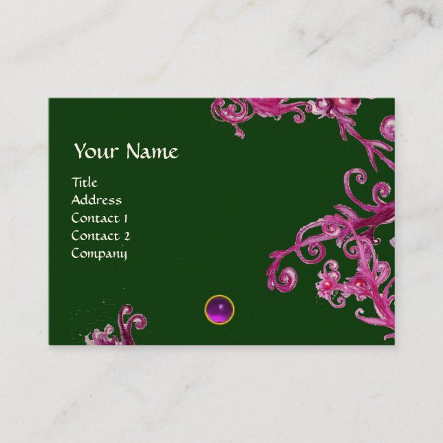 MAGIC BERRIES LILA AMETHYST GEM MONOGRAM VISITKORT (Framsida)