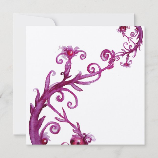 MAGIC BERRIES, lila white metallic guld Inbjudningar (Framsida)