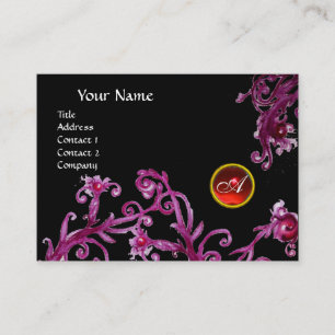 MAGIC BERRIES MONOGRAM black gem red Visitkort