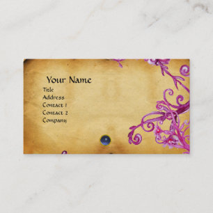 MAGIC BERRIES MONOGRAM Gem blue PARchMENT Visitkort