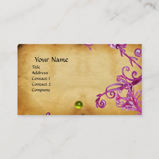 MAGIC BERRIES MONOGRAM Gem blue PARchMENT Visitkort (Framsida)