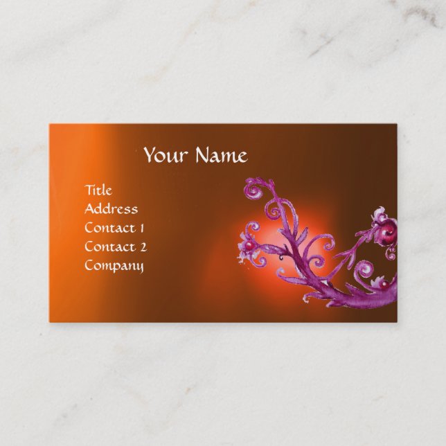 MAGIC BERRIES MONOGRAM GEM orange Visitkort (Framsida)