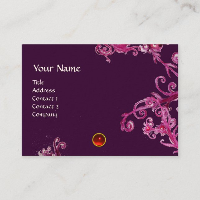 MAGIC BERRIES MONOGRAM gem red Visitkort (Framsida)