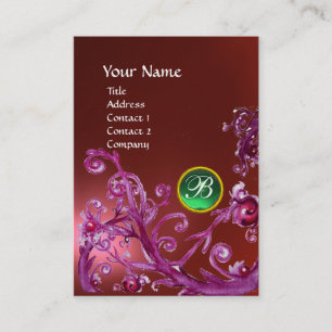 MAGIC BERRIES MONOGRAM GEM ruby Red grönt Visitkort