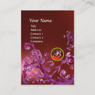 MAGIC BERRIES MONOGRAM GEM ruby Red Visitkort