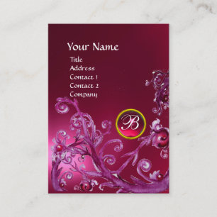 MAGIC BERRIES MONOGRAM GEM ruby rosa Visitkort