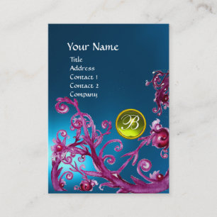 MAGIC BERRIES MONOGRAM GEM sapphire blue gult Visitkort