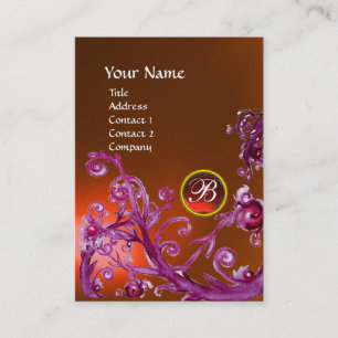 MAGIC BERRIES MONOGRAM GEM topaz orange red Visitkort
