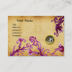 MAGIC BERRIES MONOGRAM, Grått Agate parchment Visitkort