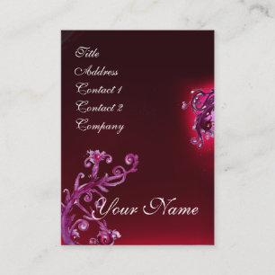 MAGIC BERRIES MONOGRAM lila red burgundy Visitkort
