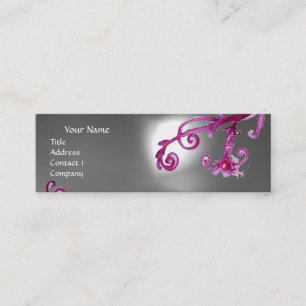 MAGIC BERRIES MONOGRAM lila röd vit Mini Visitkort