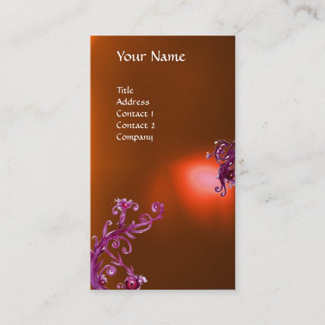 MAGIC BERRIES MONOGRAM orange Visitkort (Framsida)