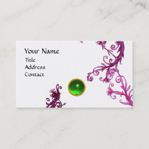 MAGIC BERRIES MONOGRAM swirl gem grönt white Visitkort