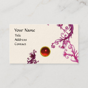 MAGIC BERRIES MONOGRAM swirl gem röd kräm Visitkort