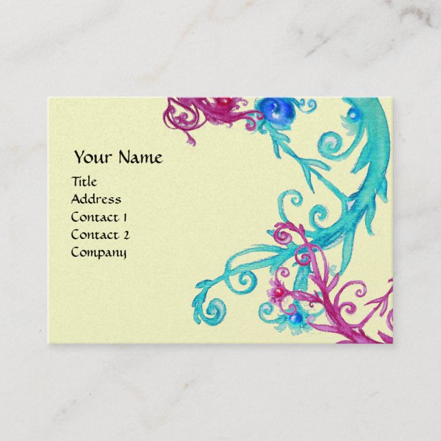 MAGIC BERRIES MONOGRAM swirl metallic guld Visitkort (Framsida)