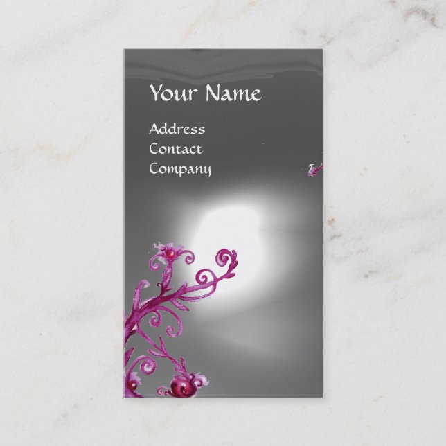 MAGIC BERRIES MONOGRAM White Visitkort (Framsida)