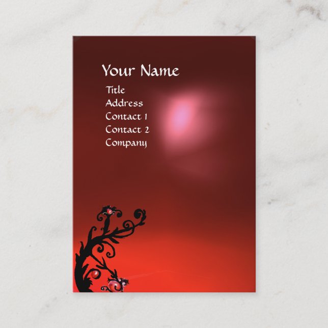 MAGIC BERRIES RED RUBY GEM MONOGRAM VISITKORT (Framsida)