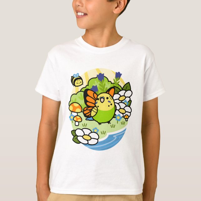 Magic Bird Matcha - Porträtt T Shirt (Framsida)