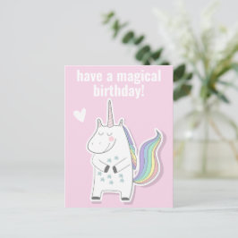 Magic Birthday - Cute Kids Unicorn Vykort