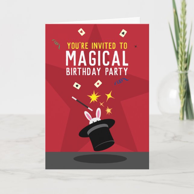 Magic Birthday Folded Investigation - Magic Top ha Inbjudan (Framsida)
