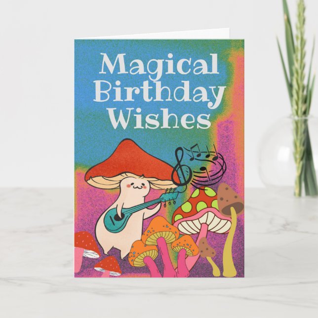 Magic Birthday Guitar spelar Mushroom Kort (Framsida)