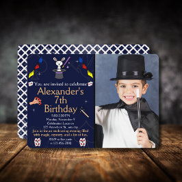 Magic Birthday med anpassningsbar Photo Magician T Inbjudningar
