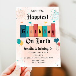Magic Birthday Modern Girl Happiest Birthday Inbjudningar
