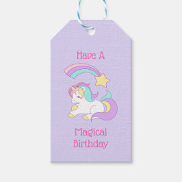 Magic Birthday Unicorn och Shooting Star Presentetikett